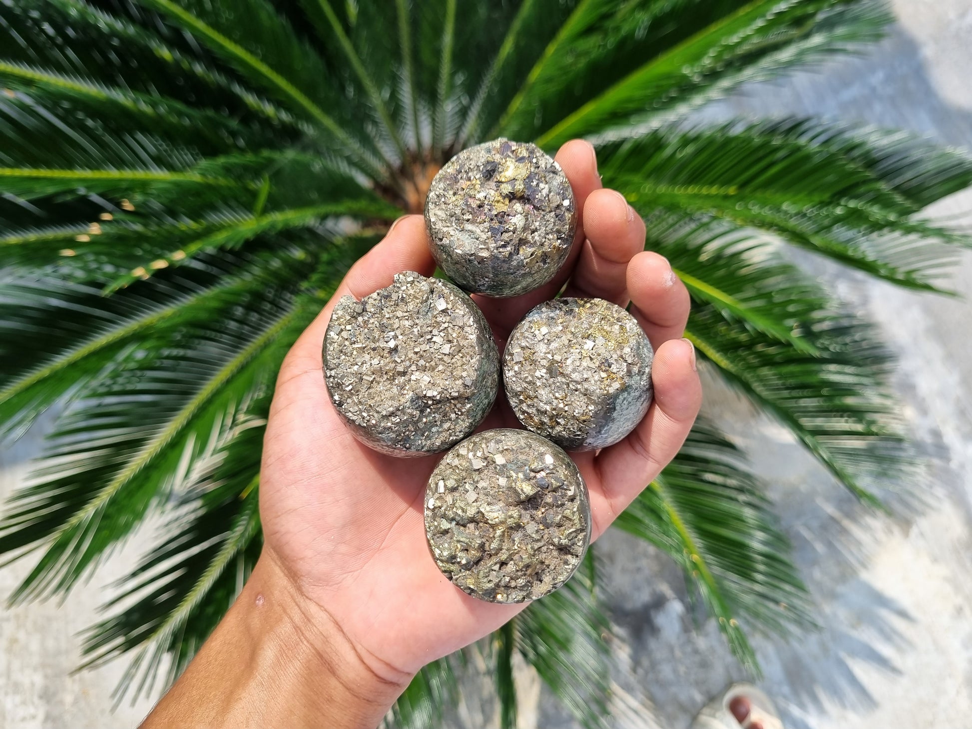 Pyrite Crystal Sphere | Sphere of Indonesian Pyrite | Natural Healing Crystal Sphere