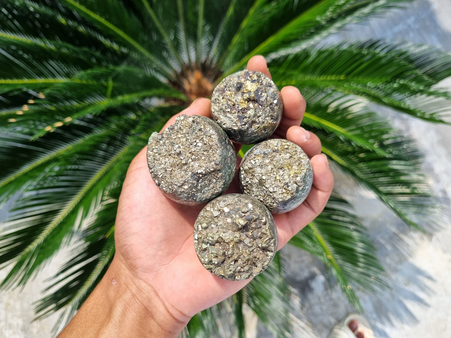 Pyrite Crystal Sphere | Sphere of Indonesian Pyrite | Natural Healing Crystal Sphere