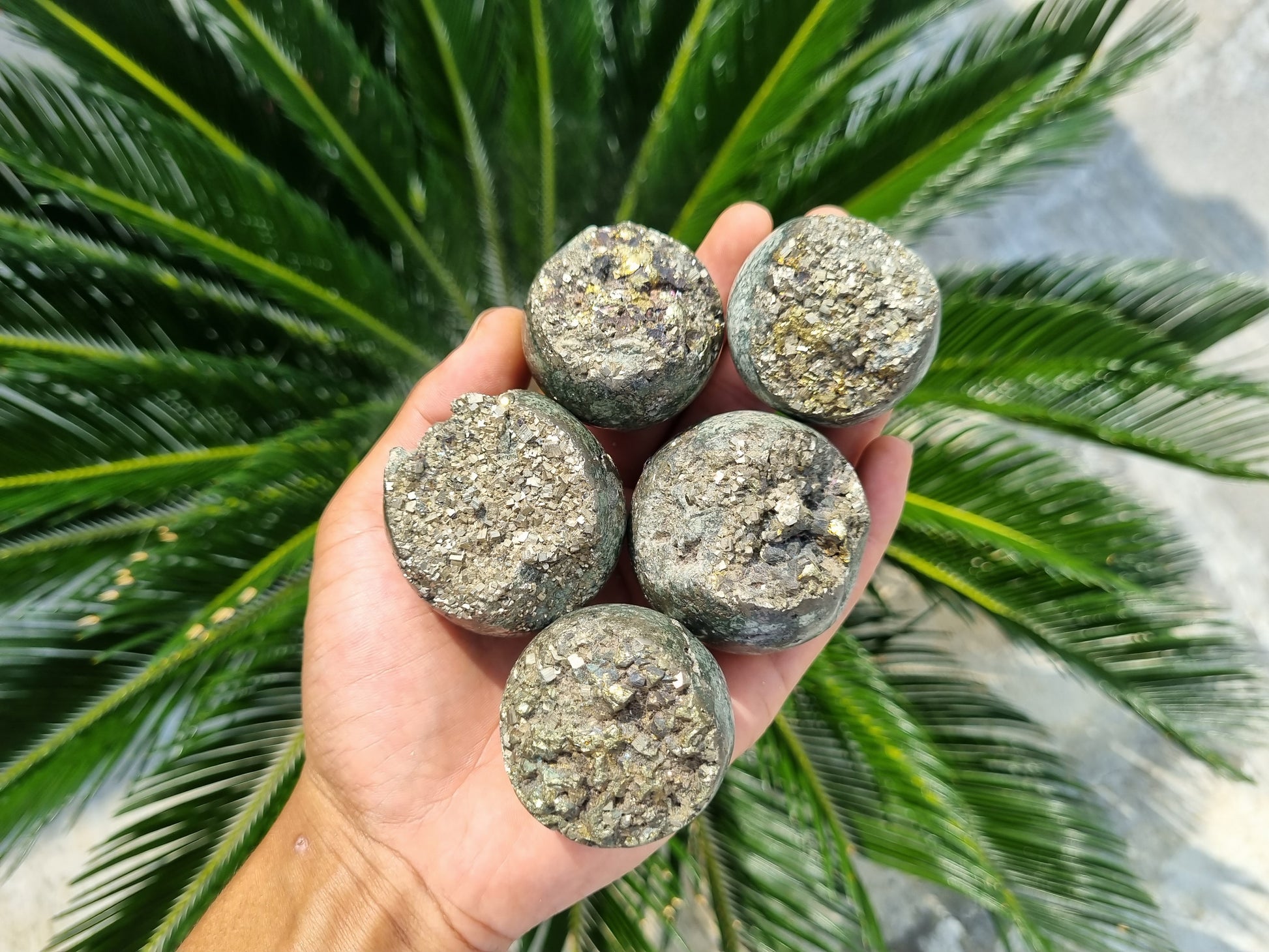 Pyrite Crystal Sphere | Sphere of Indonesian Pyrite | Natural Healing Crystal Sphere