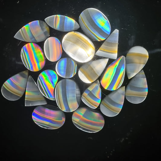 Lot 20 Pieces AAA Super Iris Rainbow Agate Cabochon - Bulk Top Quality Indonesian Iris Agate Cabochon