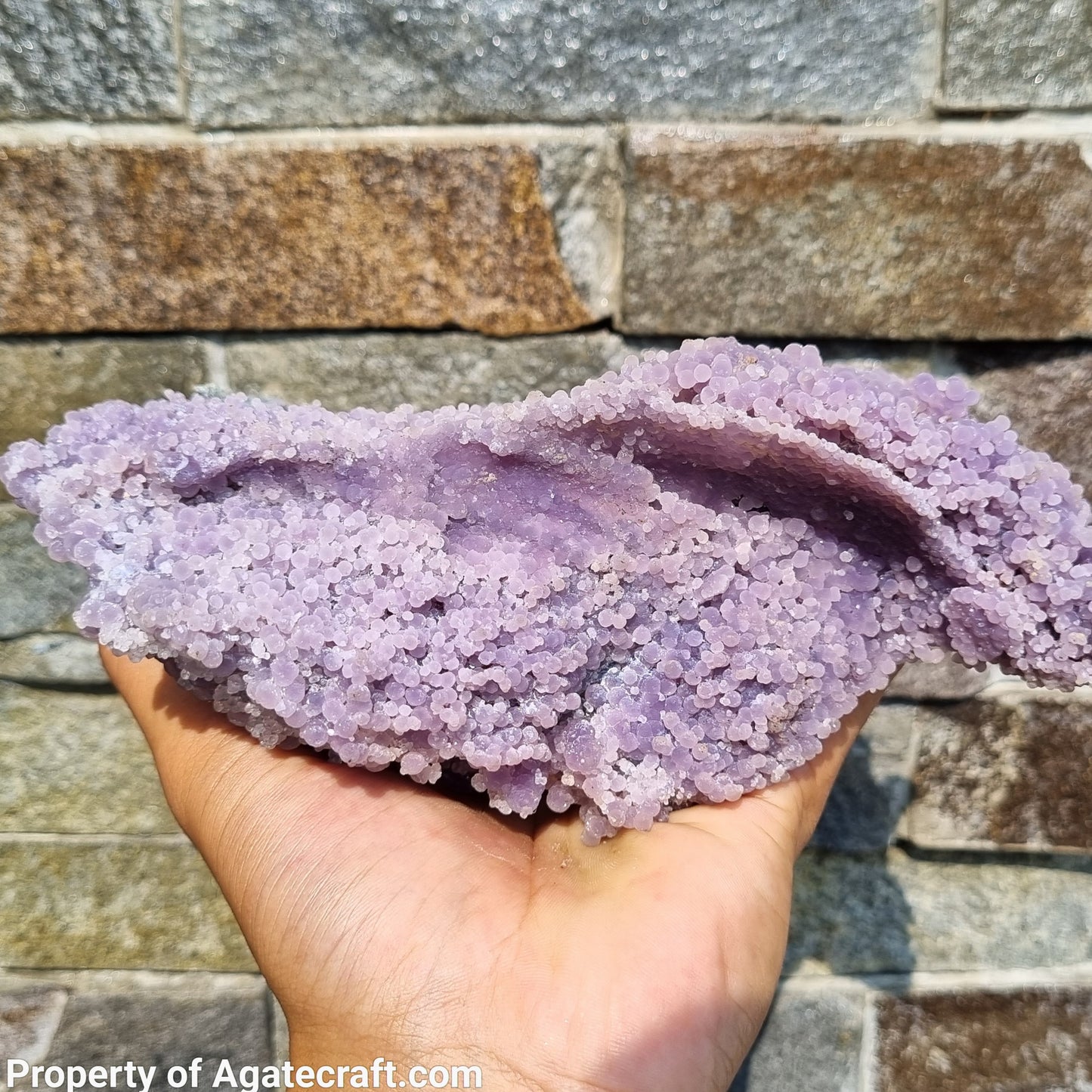 Unique Sparkling Grape Agate - Premium Specimen with Sparkling Druzy Layer