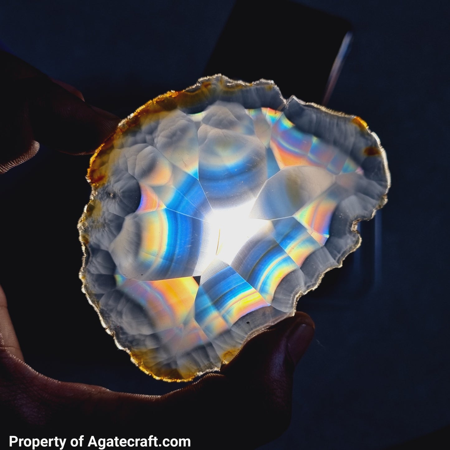 Awesome Iris Agate Slice - Rare Collection of Indonesia Rainbow Iris Agate