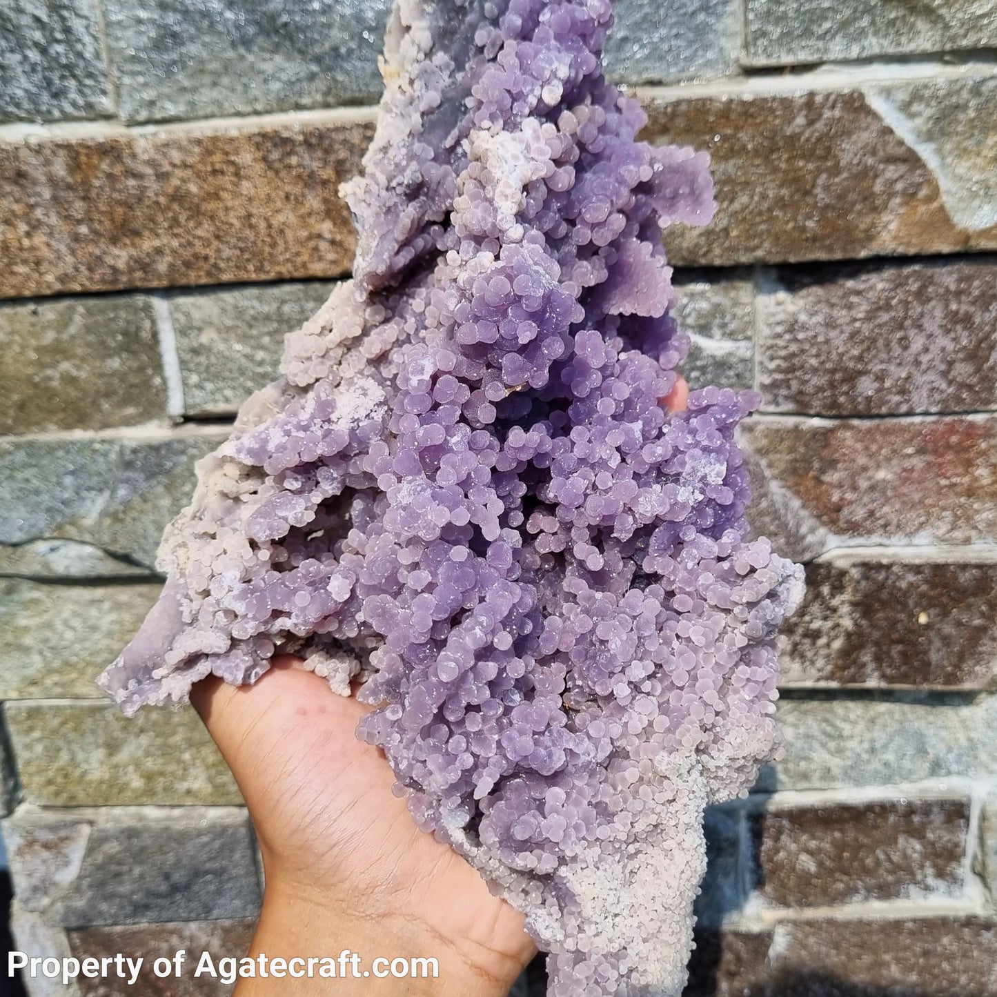 Beautiful Specimen of Grape Agate Covered with Crystal Druzy, Sparkling Grape Agate, Crystal Healing Agate, Botryoidal Grape Agate