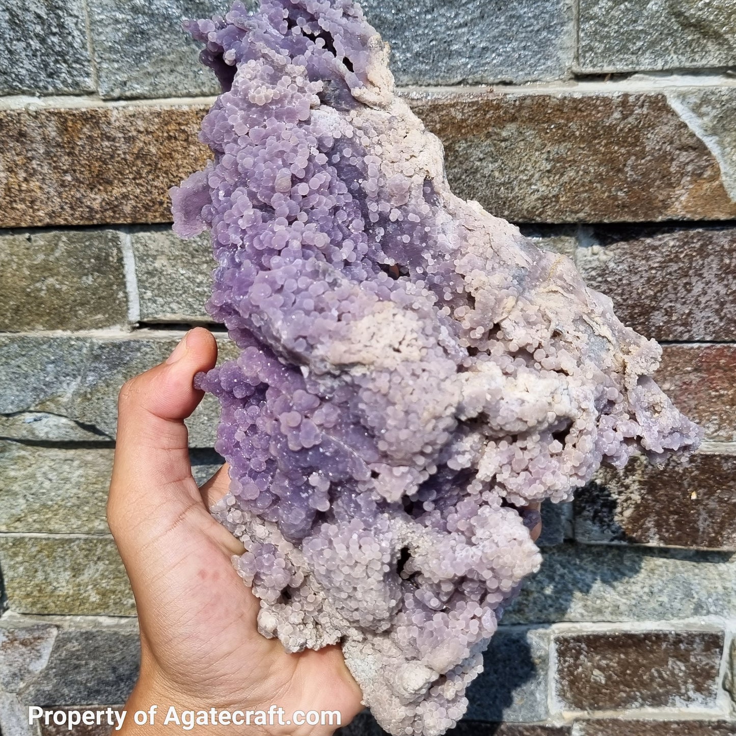 Beautiful Specimen of Grape Agate Covered with Crystal Druzy, Sparkling Grape Agate, Crystal Healing Agate, Botryoidal Grape Agate