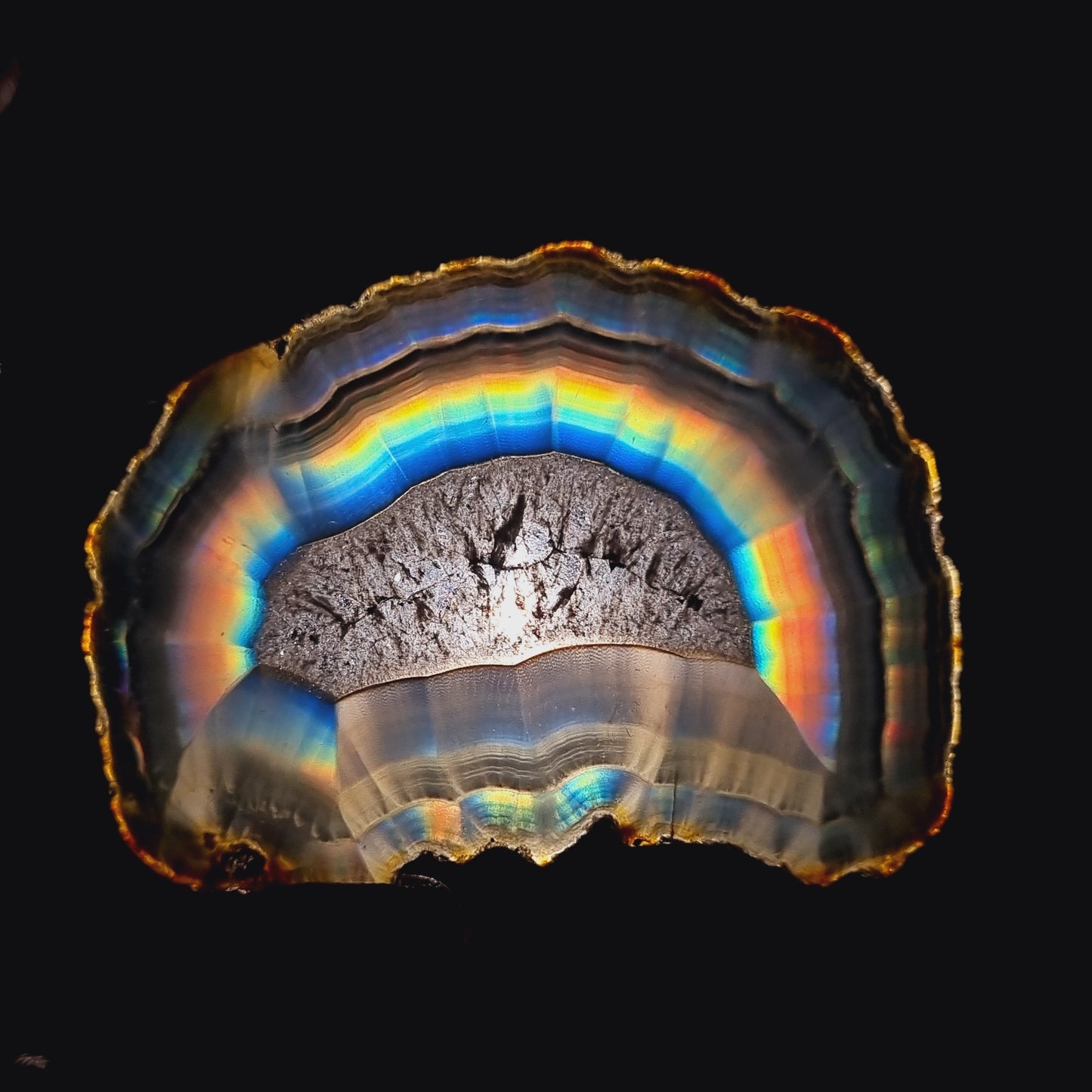 Gorgeous Iris Agate Slice - Rare Collection of Indonesia Rainbow Iris Agate