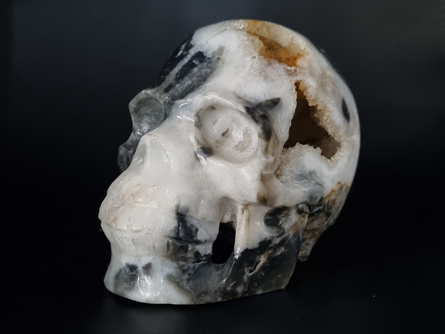 Druzy Sphalerite Stone Skull