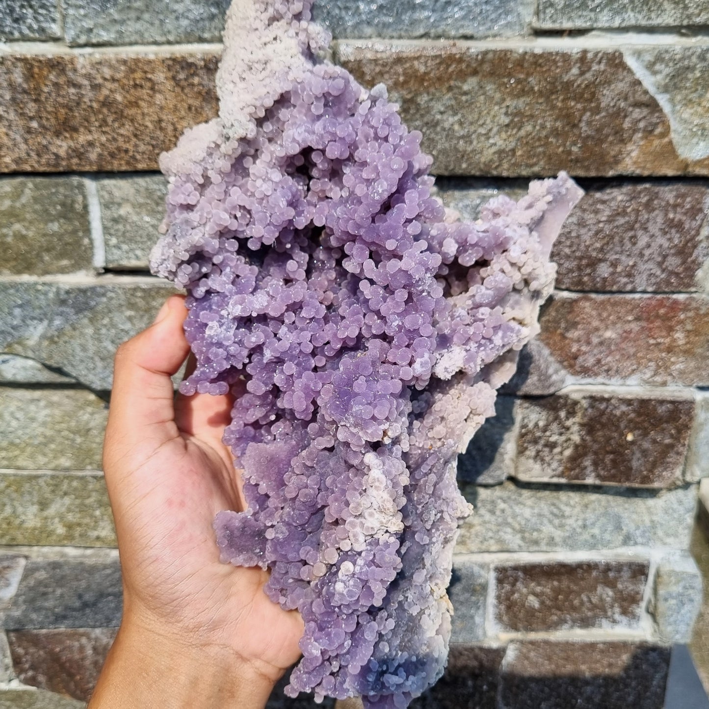 Beautiful Specimen of Grape Agate Covered with Crystal Druzy, Sparkling Grape Agate, Crystal Healing Agate, Botryoidal Grape Agate