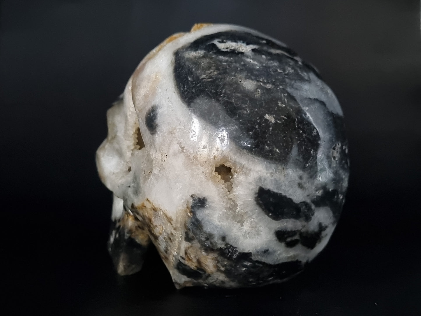 Druzy Sphalerite Stone Skull