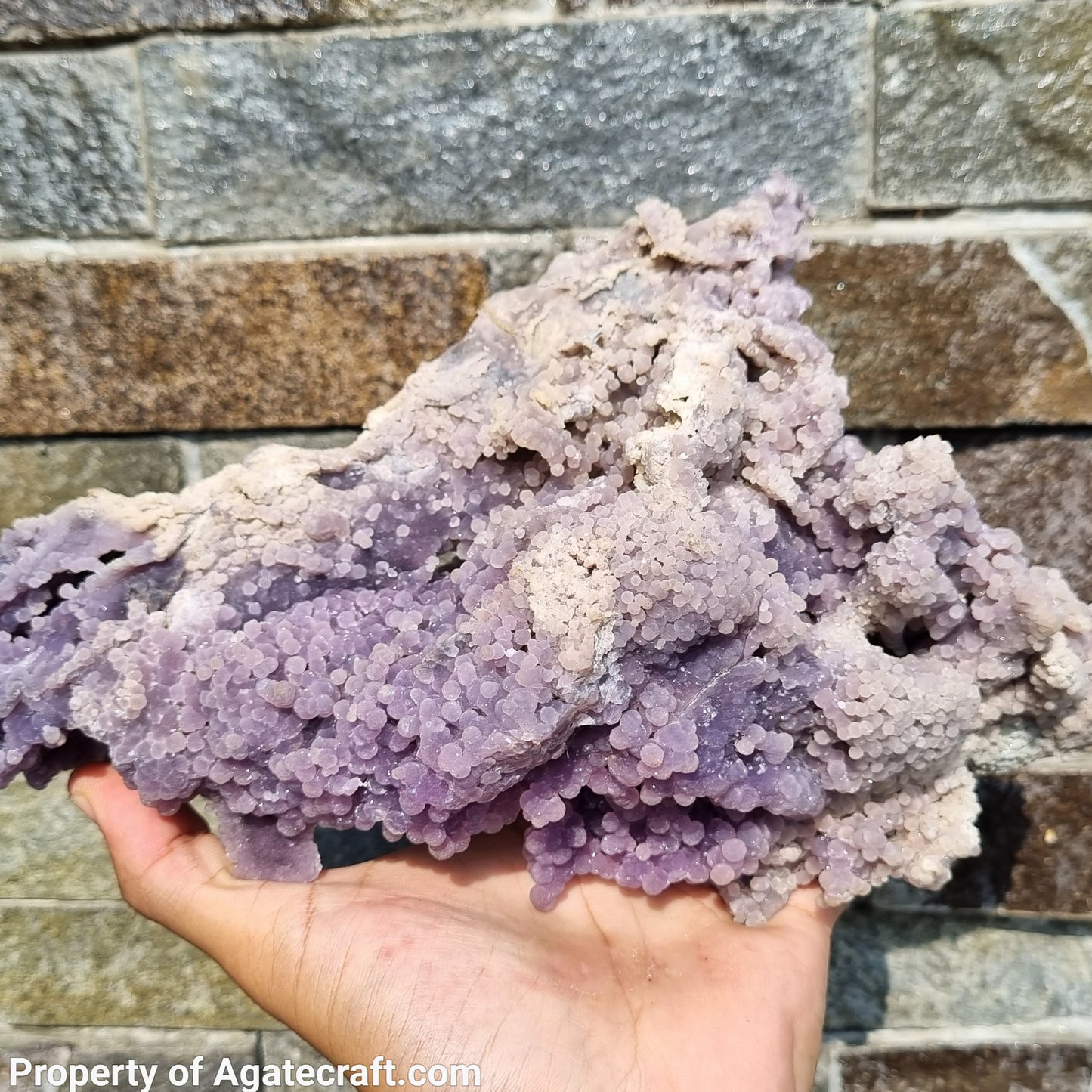 Beautiful Specimen of Grape Agate Covered with Crystal Druzy, Sparkling Grape Agate, Crystal Healing Agate, Botryoidal Grape Agate