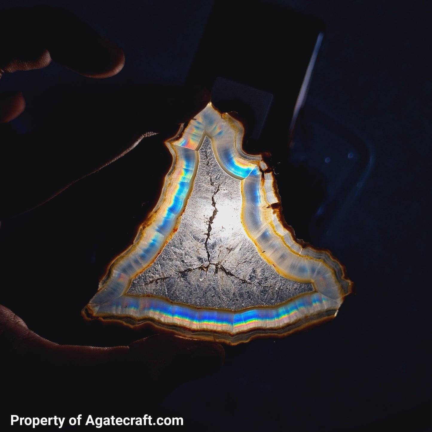 Incredible Iris Agate Slice - Rare Collection of Indonesia Rainbow Iris Agate