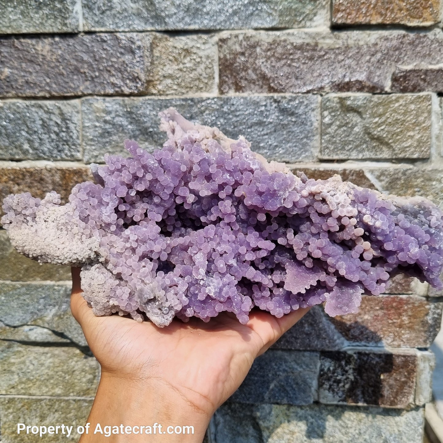 Beautiful Specimen of Grape Agate Covered with Crystal Druzy, Sparkling Grape Agate, Crystal Healing Agate, Botryoidal Grape Agate