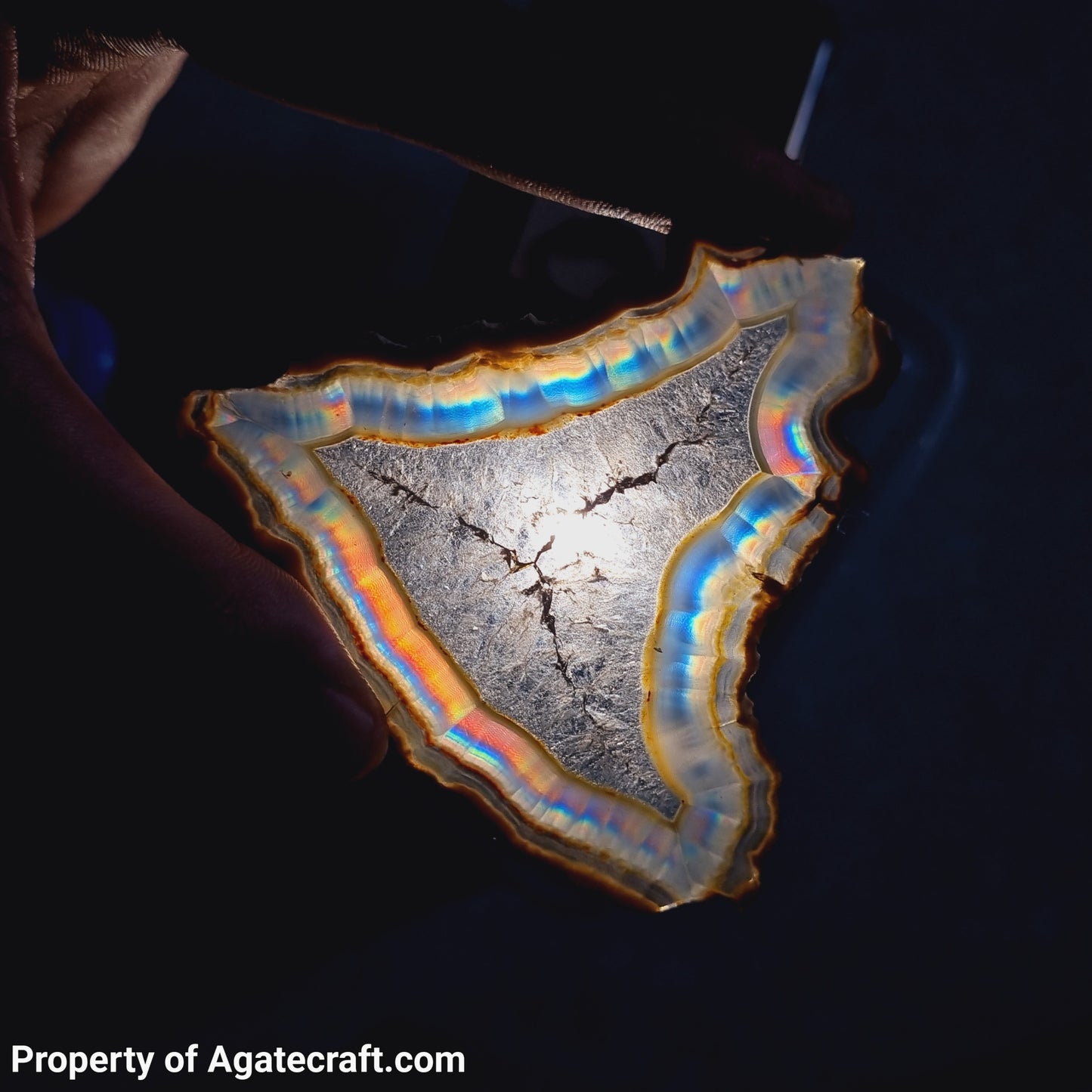 Incredible Iris Agate Slice - Rare Collection of Indonesia Rainbow Iris Agate