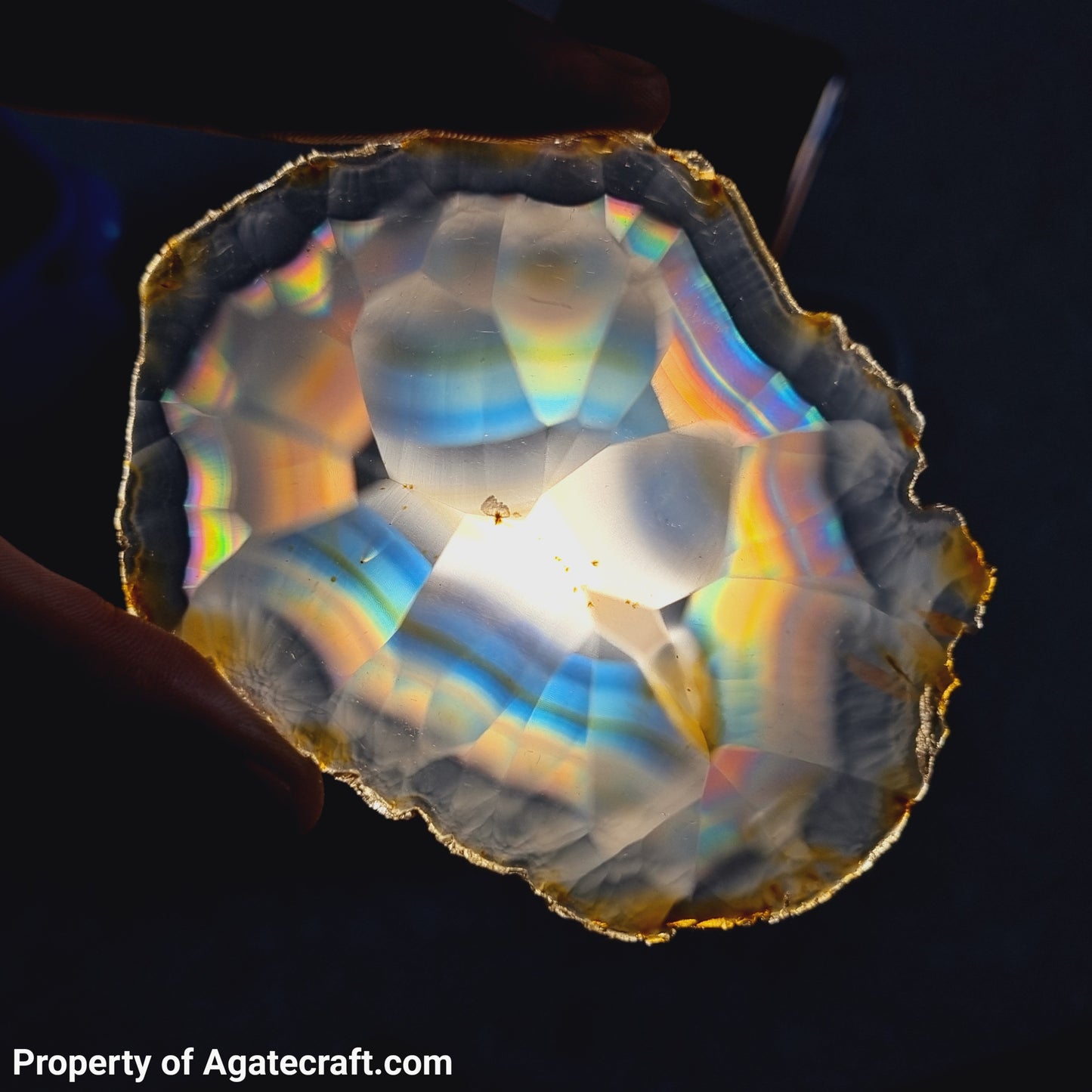 Rainbow Iris Agate Slice AAA Quality - Rare Collection of Indonesia Rainbow Iris Agate