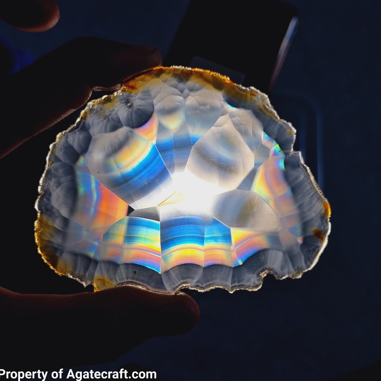 Awesome Iris Agate Slice - Rare Collection of Indonesia Rainbow Iris Agate