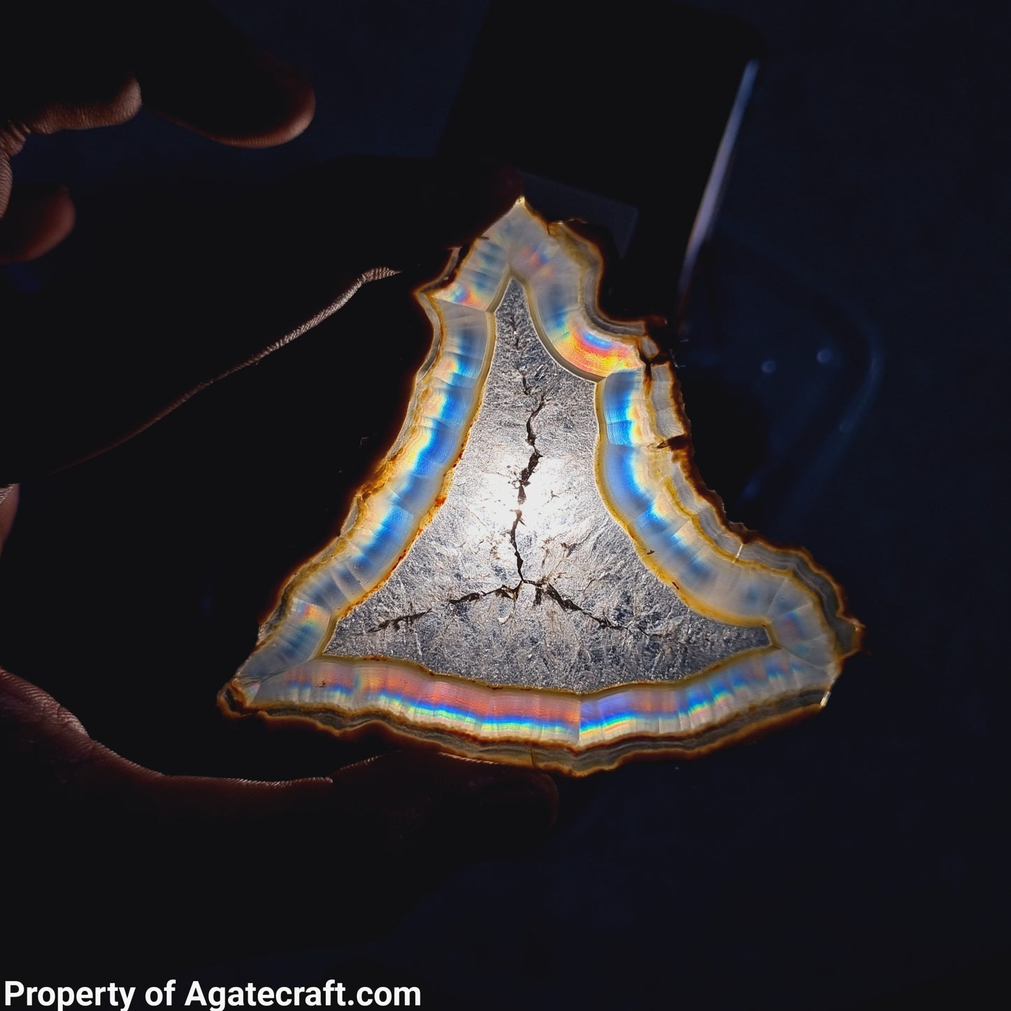 Incredible Iris Agate Slice - Rare Collection of Indonesia Rainbow Iris Agate