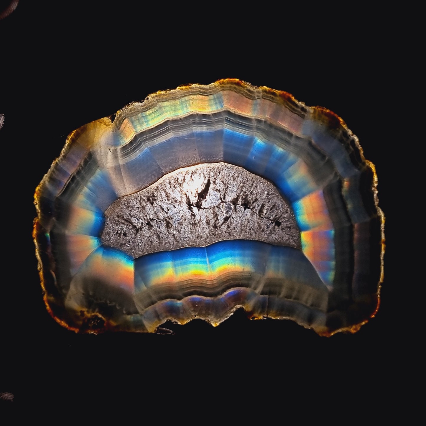 Gorgeous Iris Agate Slice - Rare Collection of Indonesia Rainbow Iris Agate