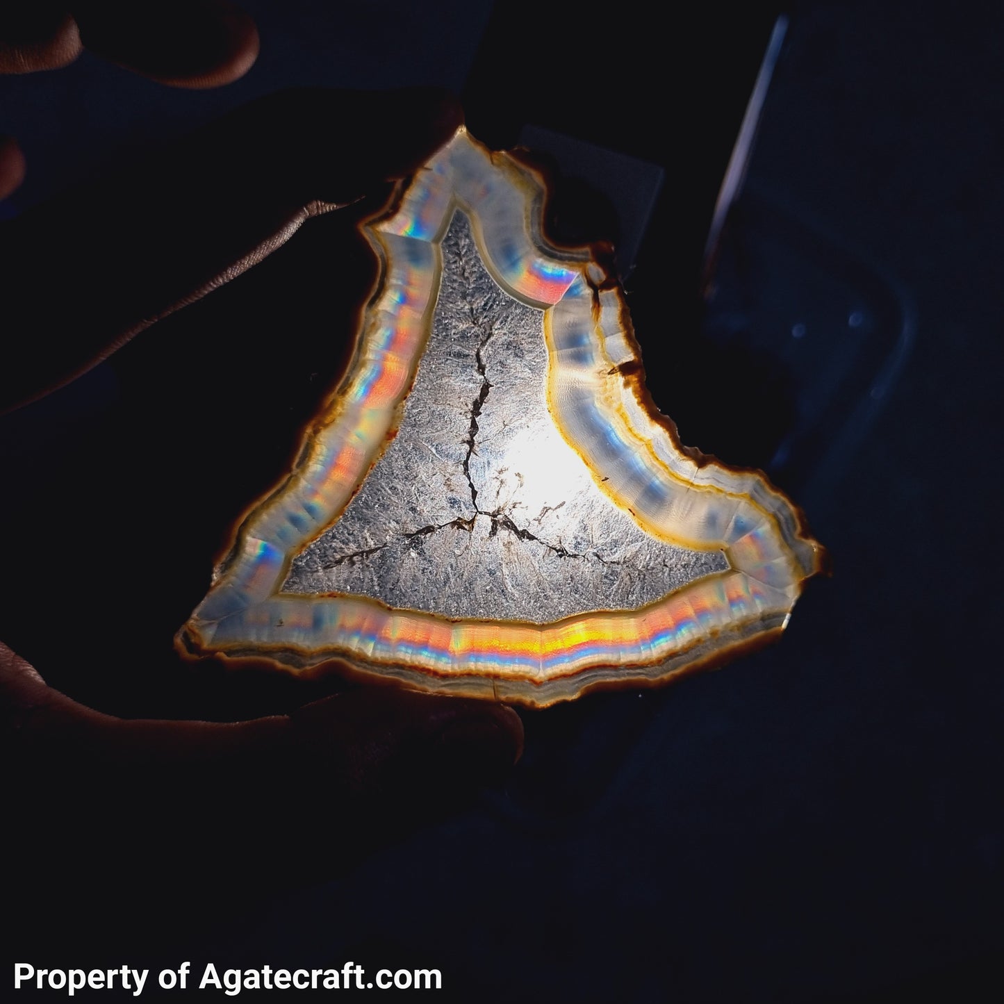 Incredible Iris Agate Slice - Rare Collection of Indonesia Rainbow Iris Agate