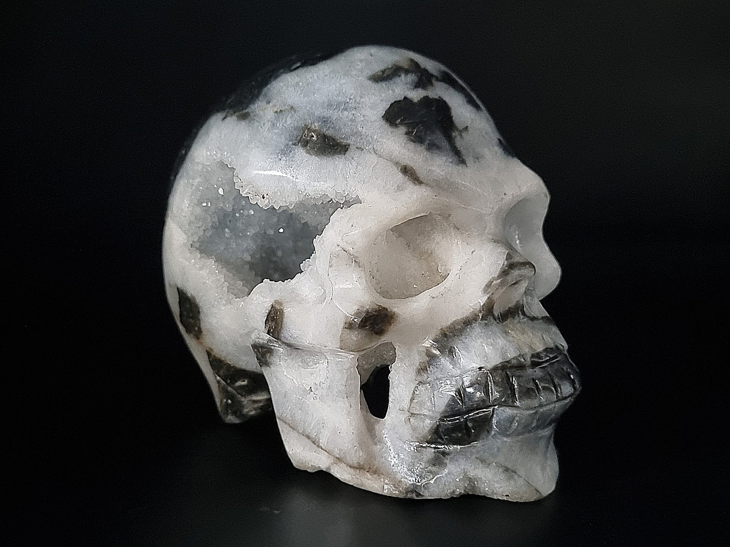 Druzy Sphalerite Stone Skull