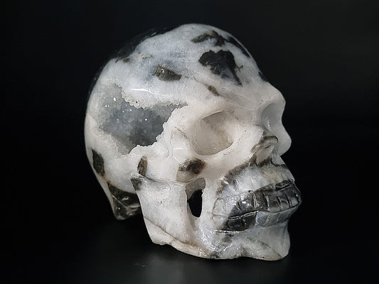 Sphalerite Stone Skull with Druzy