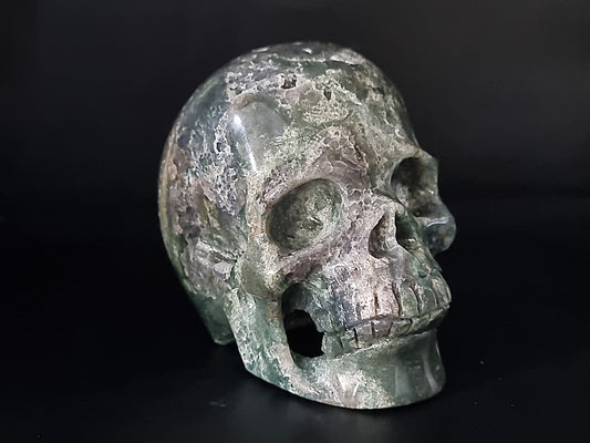 Grape Agate Bicolor Skull - Carved Skull made from Grape Agate