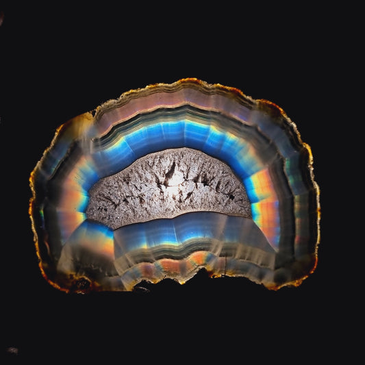 Gorgeous Iris Agate Slice - Rare Collection of Indonesia Rainbow Iris Agate