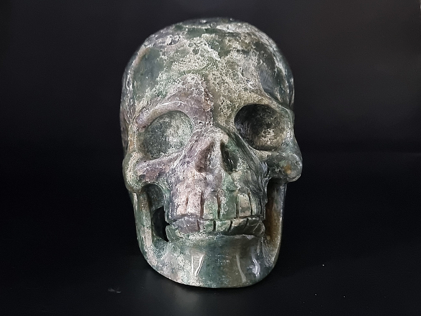 Grape Agate Bicolor Skull - Carved Skull made from Grape Agate